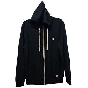 Marine Layer Men's Custom Afternoon Full Zip Lined Hoodie Casual Goth Med Black